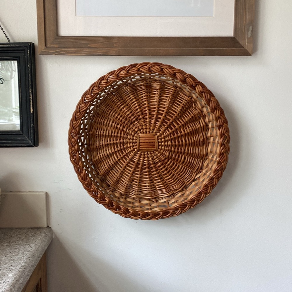 Vintage Hand Woven Round Basket
